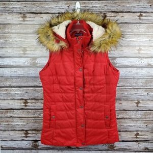 Long Tall Sally puffer vest with hood faux fur 8